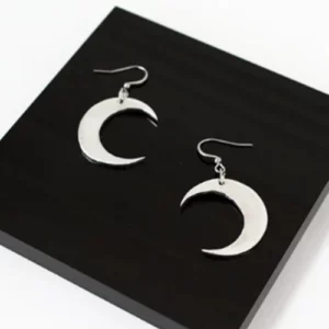 Boucles d'oreilles NES Lune en aluminium poli